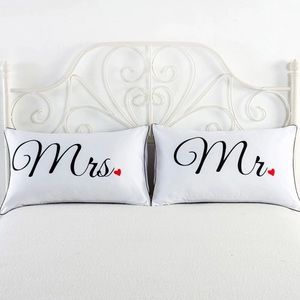 Mr. and Mrs. Decorative Queen Pillowcases